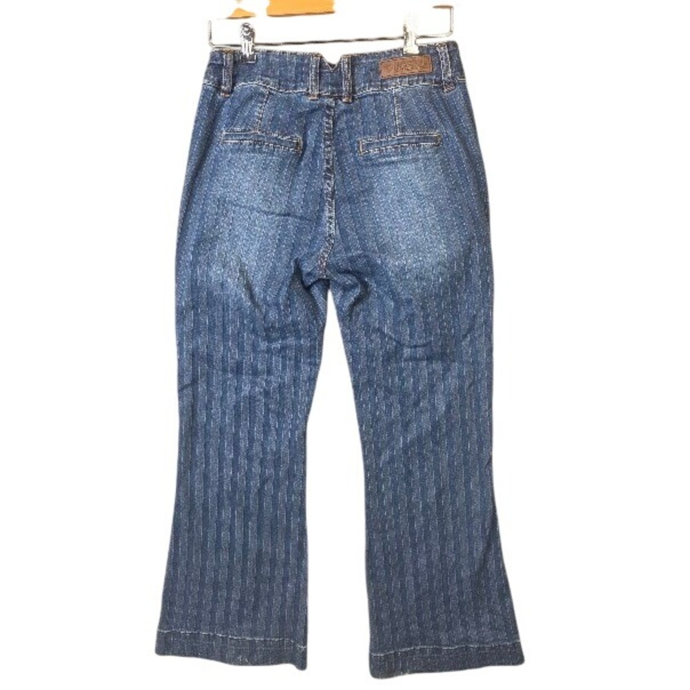 Rock & Roll Denim Jeans Womens 27x30 High Rise Trouser Pinstripe Flare Leg‎